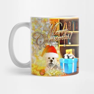 Cute Scottish Terrier Christmas Greeting Mug